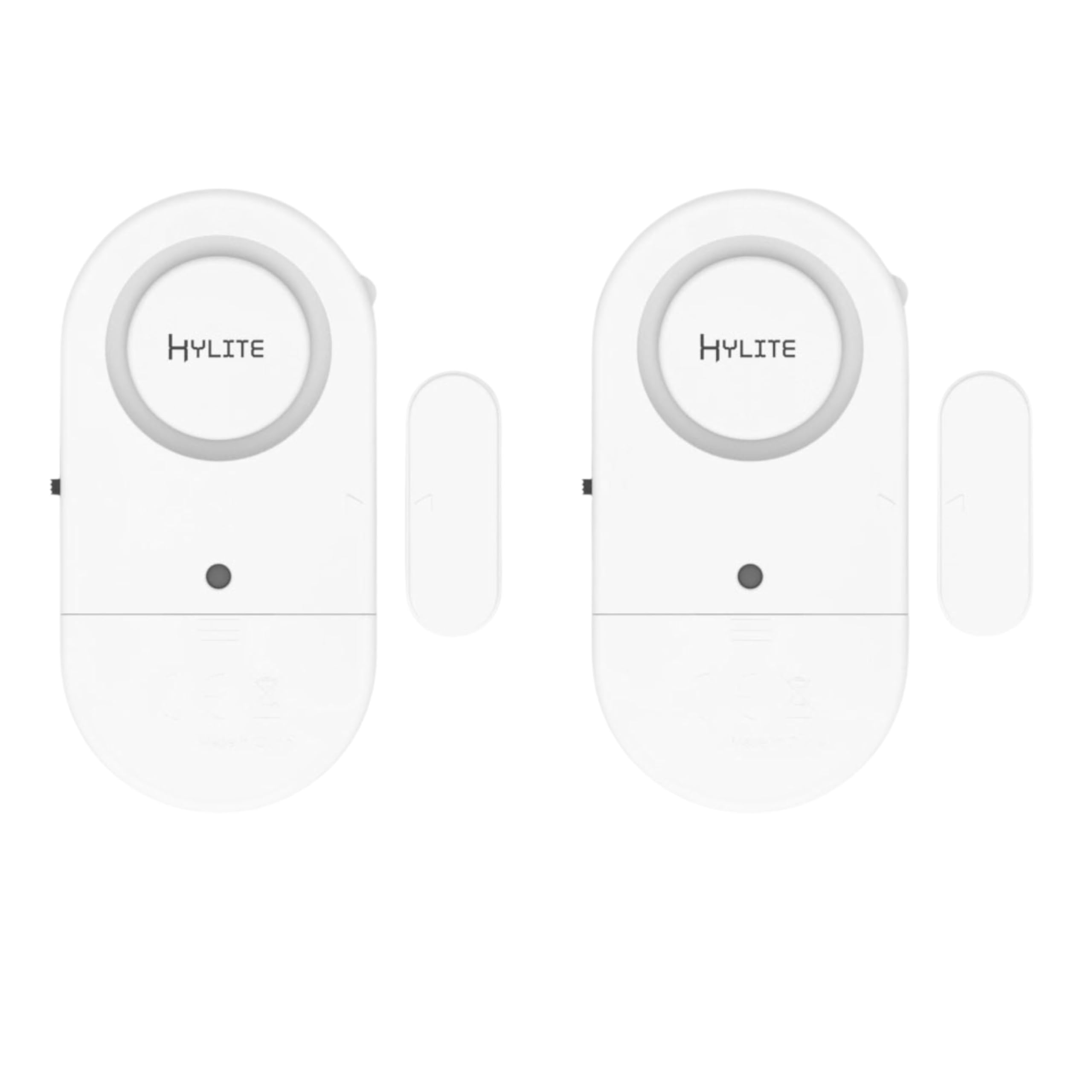 HYLITE Alarm Magnetyczny Drzwi Okno 2-Pack – 125dB Alarma lub Ding-Dong, Montaż Klejowy bez Wiercenia, Bateryjny Standalone, Biały