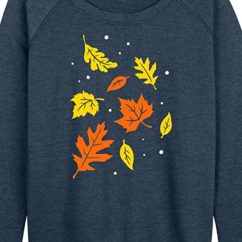 Instant Message - Leaf Pattern - Women's Lightweight French Terry Pullover2