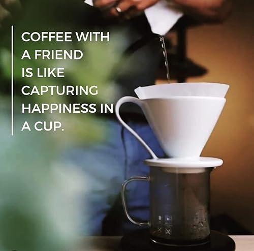 Miniatura 2 de CAFEC 100 paquetes de 100 filtros desechables de café con forma de cono V60 02 estilo universal de 1 a 4 tazas hechos de pulpa virgen refinada