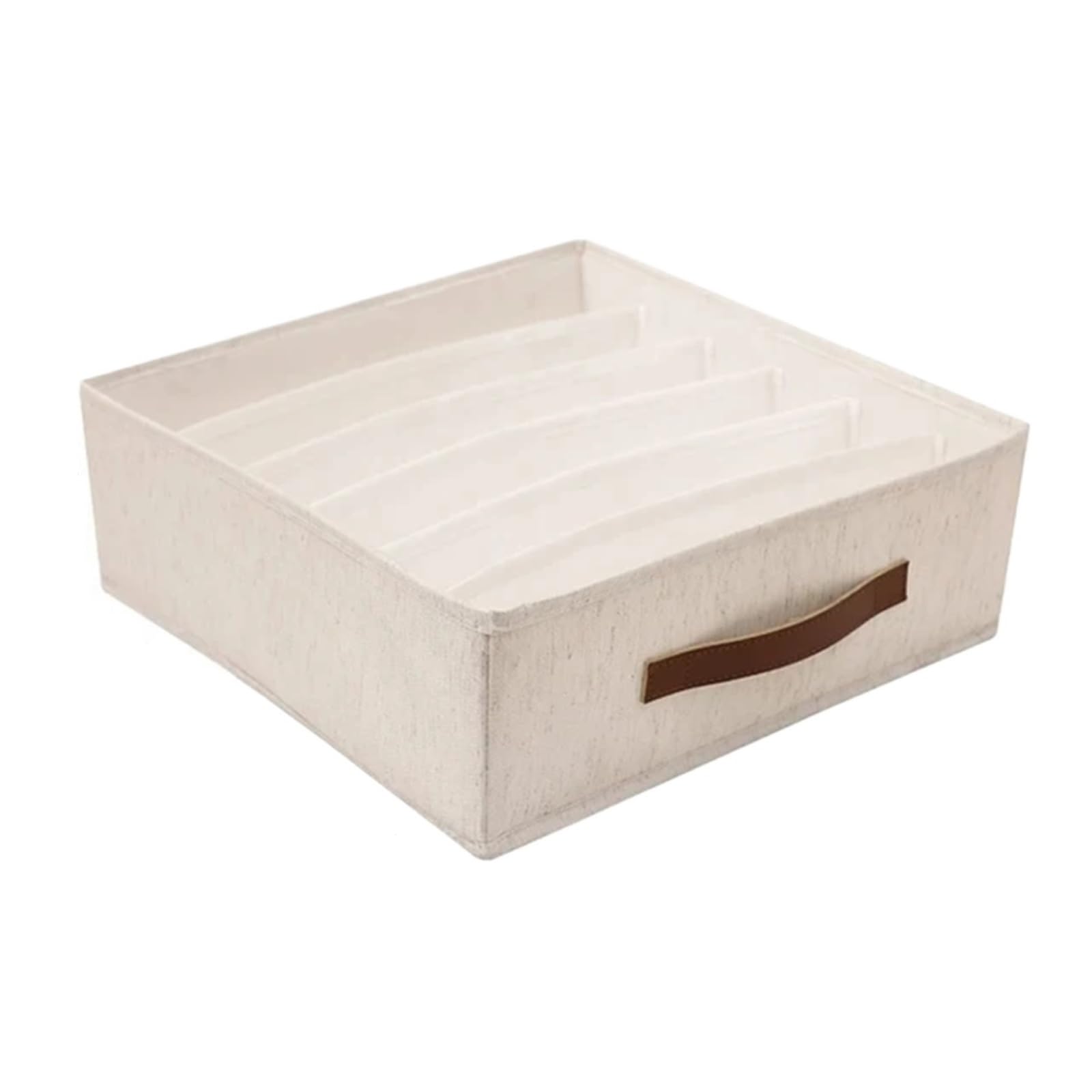 ATEUXOL Drawer Organizer for Clothes Underwear Cabinet Drawer Organizer Socks Clothing Storage Box(White-6 grids)
