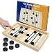 iNeego 35x22cm Air Hockey Mesa Juego de Madera Fast Sling Puck Juego Air Hockey Adecuado para la interacción Entre Padres e Hijos, Actividades de reunión Familiar