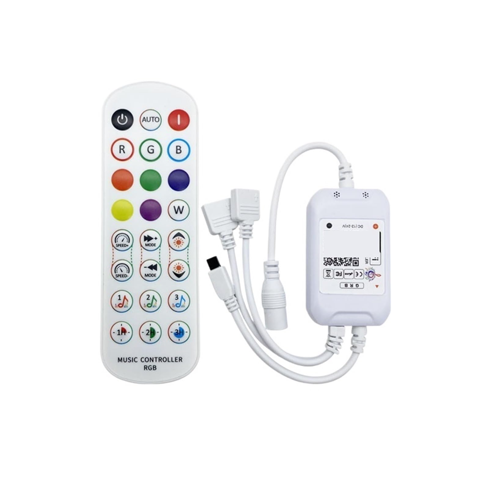 Controller for strisce luminose colorate musicali con doppia uscita e controllo vocale, dimmer for strisce luminose RGB