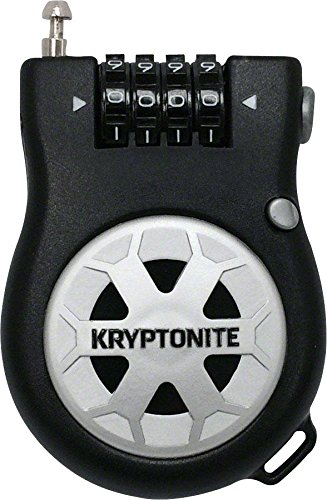 Kryptonite R2, einziehbares Sicherheitskabel 2,6 mm Stärke, zurücksetzbare 4-stellige Kombination, Vinylhülle, Gewicht 0,18 kg, Kabellänge 90 cm