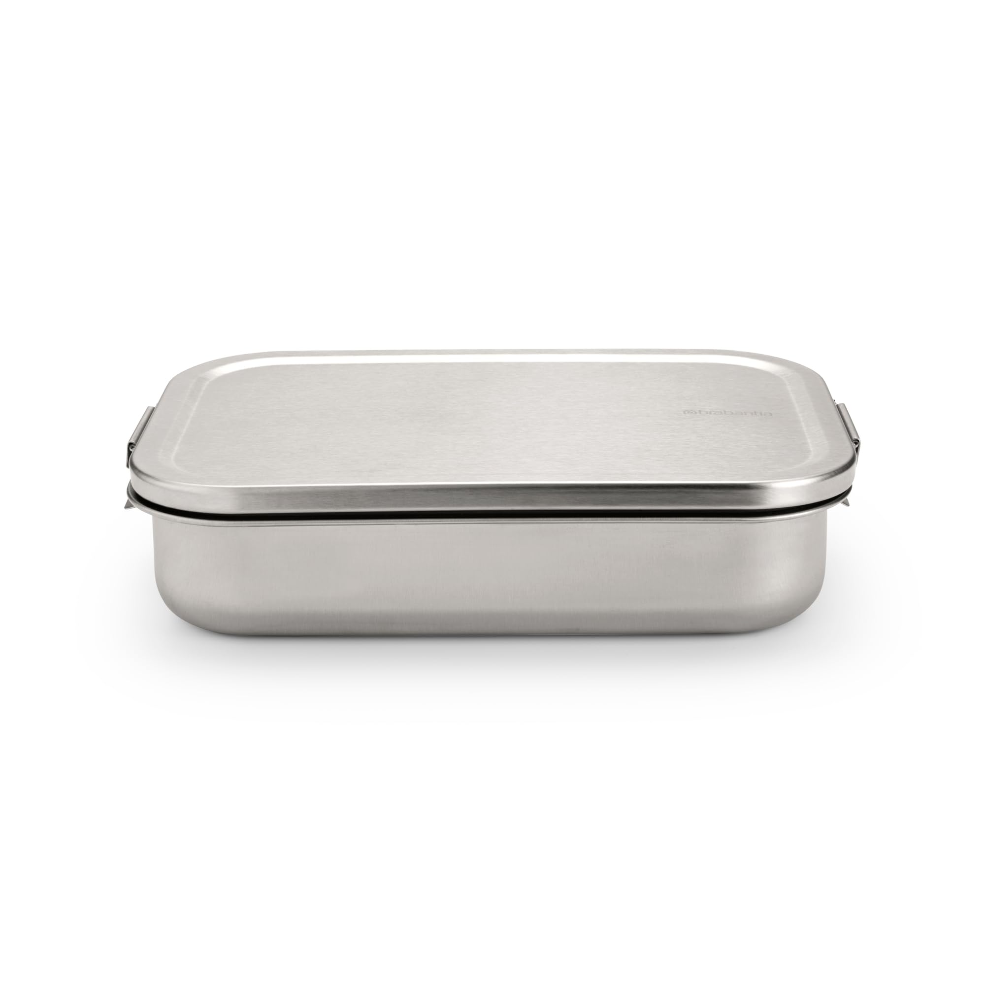 Brabantia - Make & Take Lunch Box with Adjustable Divider, Durable and Timeless Design for Sandwiches, Wraps, and Snacks - Matt Steel, Large