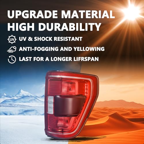 Image of Aosky Halogen Tail Light Assembly Compatible with 2021-2023 Ford F150 XLT Tremor with Blind Spot Rear Taillight Brake Signal Lamp (Pair)