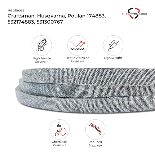 Image of 174883 Craftsman Mower Deck Belt Replacement, Length 97.5 inch, Heavy-Duty Aramid Cord Belt for Husqvarna LTH1542 YTH2042 YTH2242, Craftsman CB185H42YT, Poulan DB24H42YT, Jonsered LT16A, LT2120A2