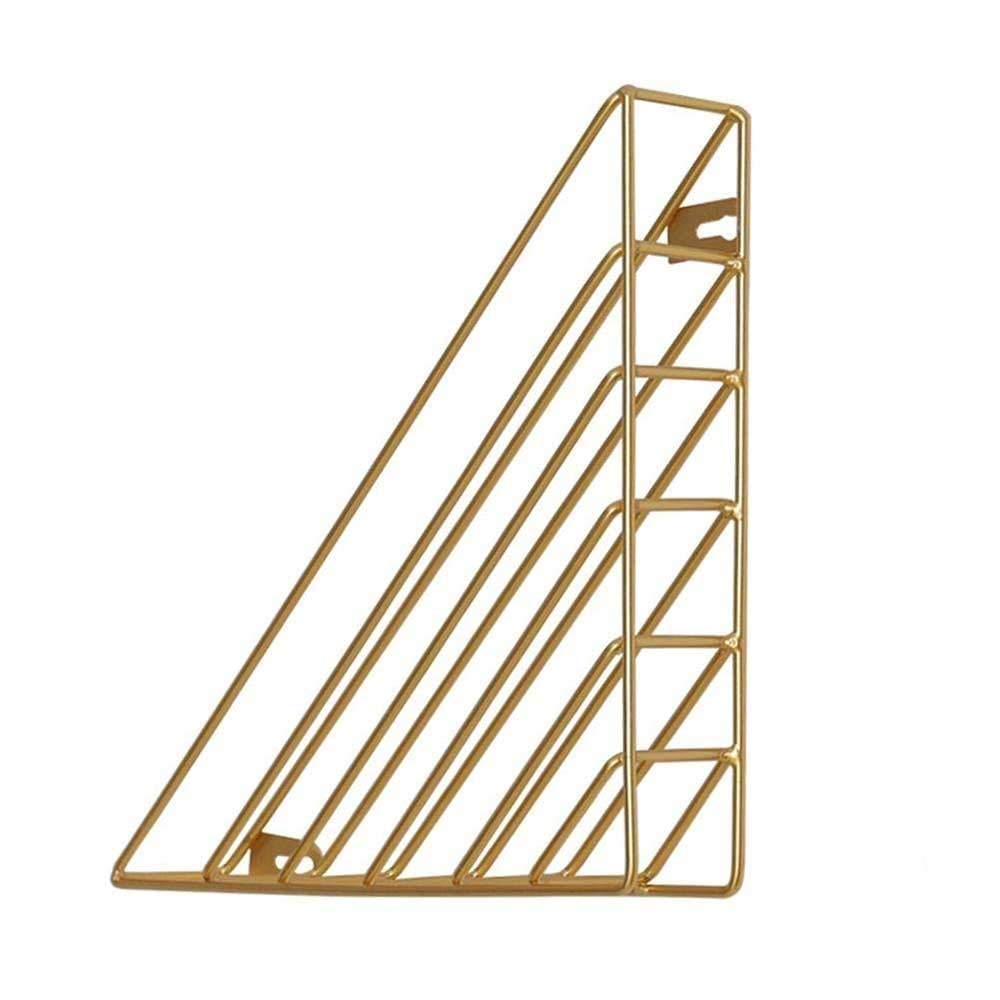 TIANQIHAO Bookshelf, File Rack, Wall-Mounted Racks Wrought Iron Triangle Bookshelf Display Stand Living Room Wall Decoration 23 * 5 * 23Cm Magazine Rack