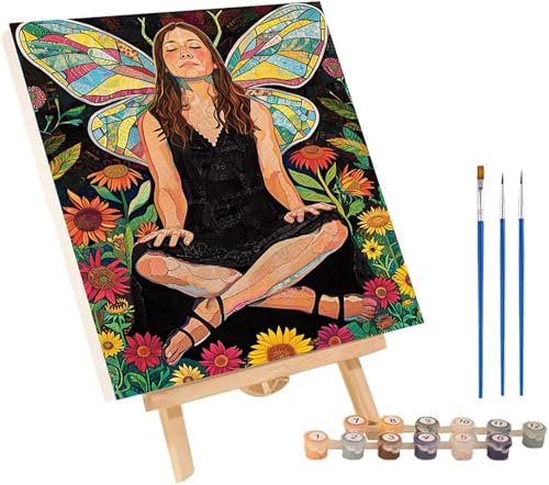 女性 数字油絵 DIY Paint by Numbers for Adults 花 数字塗り絵 キット 大人用 初心者向け、 ペイントバイナンバー 大人のクラフト Paint by Numbers ホームウォールデコレーション用 誕生日プレゼント女性 80
