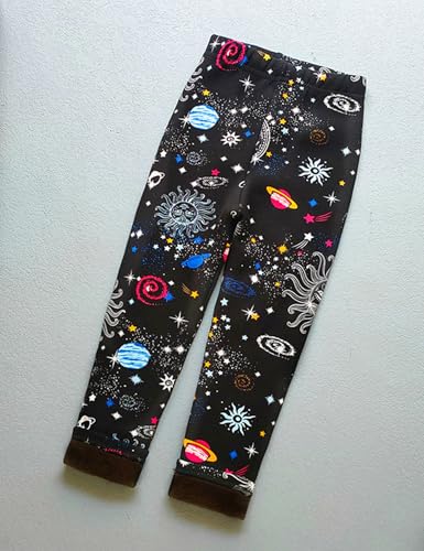 Kiench Girls Fleece Lined Leggings Winter Thermal Pants Printed Pack of 23