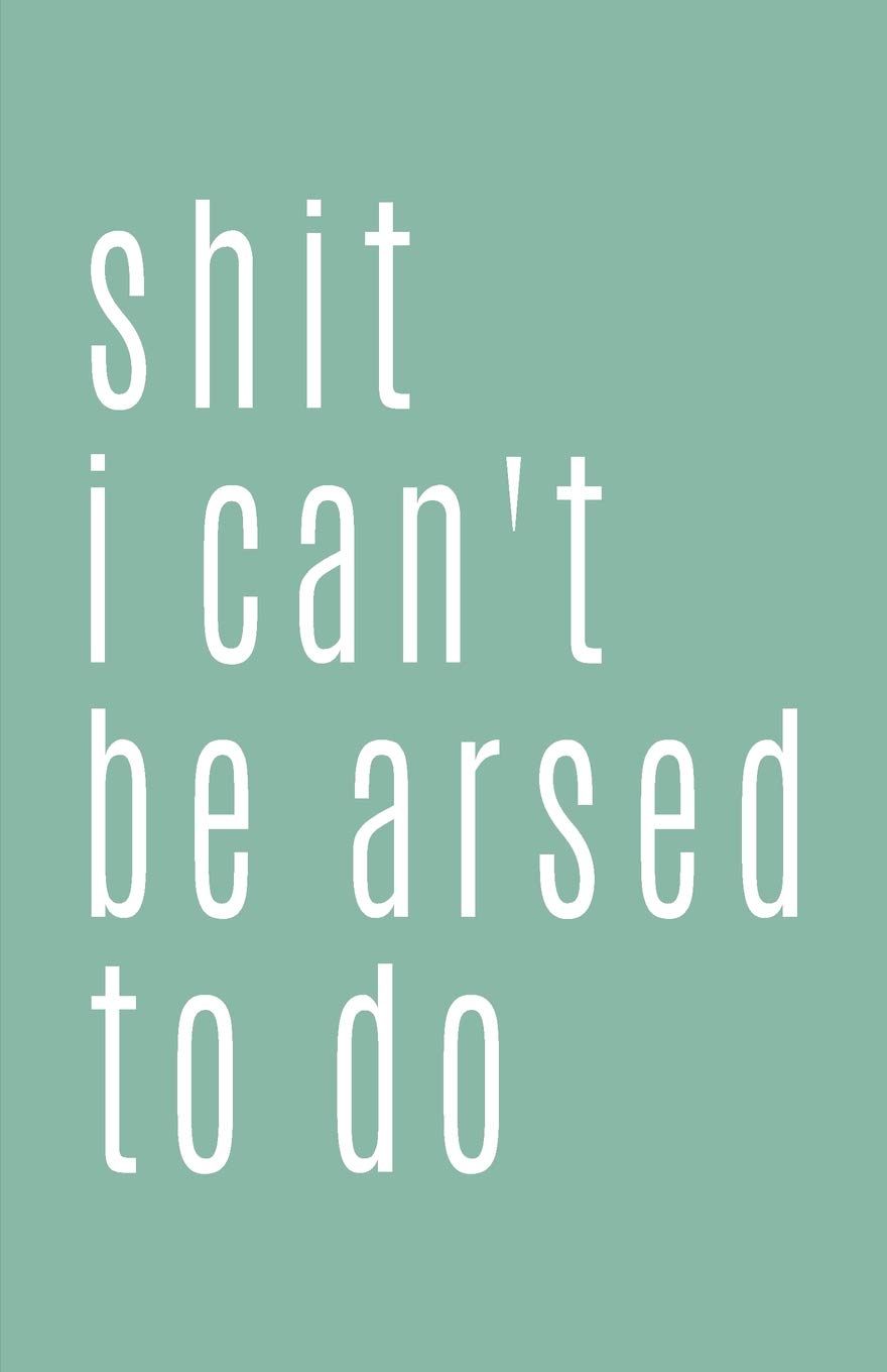 Shit I Can't Be Arsed to Do: Blank Lined Notebook and Funny Journal Gag Gift (Mint Green Cover)
