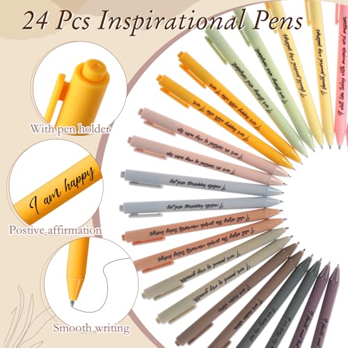 Image of Mooliwe 48 Pcs Positive Affirmation Gift Set Gratitude Notebooks with Pens Small Bags Motivational Encouragement Notepads Daily Affirmations Journal for Women Stress Relief Self Care (Boho)