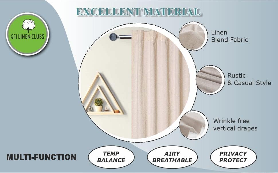 Miniatura 5 de Linen Clubs - Cortina de algodón blanca