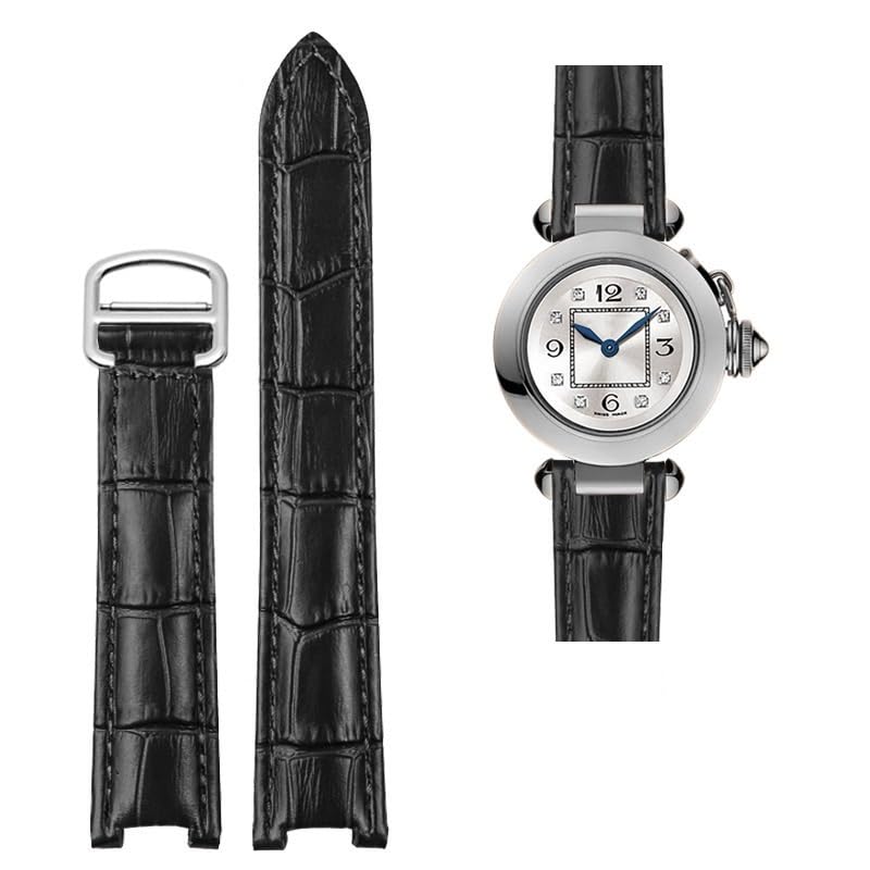 Bracelet en cuir de veau concave 20mm compatible montre Pasha WSPA0009