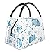 Snowflake Ice Hockey Husky Insulated Lunch Bag, Reusable Work School Office Cooler Tote Bag Lunchbox Organizer For Women Men