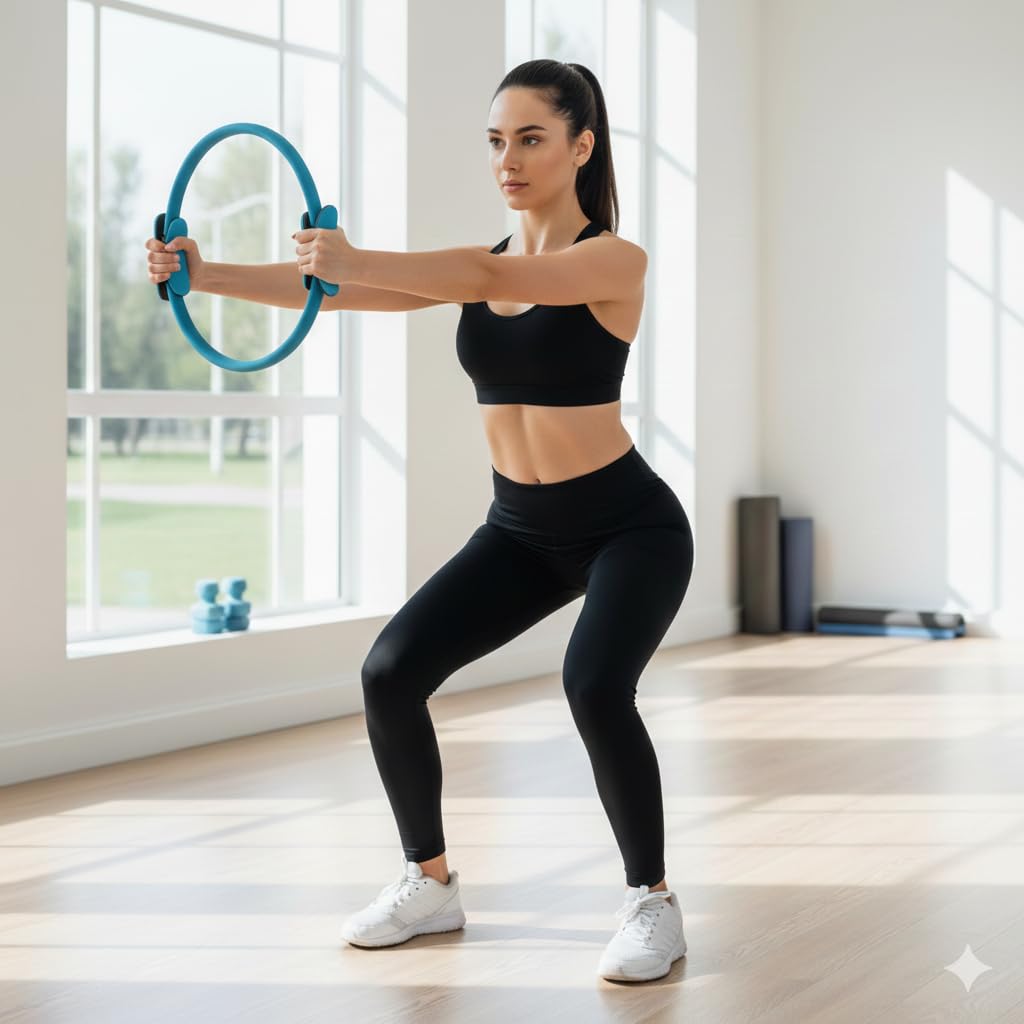 Yoga Ring Workout Fitness, Portable Yoga Circle, Resistance Sports Tool Home Exercise Equipment for Body Shaping Build Muscle-Multicolor-image-19