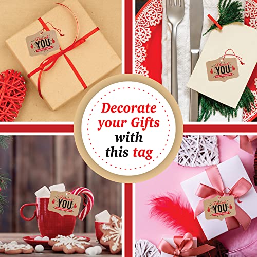 Image of Clickedin - Craft Paper Thank You Tags for Packaging with String 50 Pcs