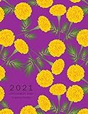 elf minuten paulo coelho zitate  Appointment Book 2021: 8.5 x 11  15 Minute Planner  Large Notebook Organizer with Time Slots  Jan to Dec 2021  Cute Marigold Flower Design Purple
