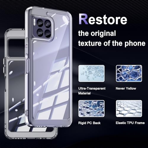 Image of Case for T-Mobile REVVL 7 Pro 5G, Military Grade Drop Protection Phone Case, Yellowing Resistant, Anti-Scratch Hard PC Back, Shockproof Hard Ultra-Thin Protective Cover, Clear