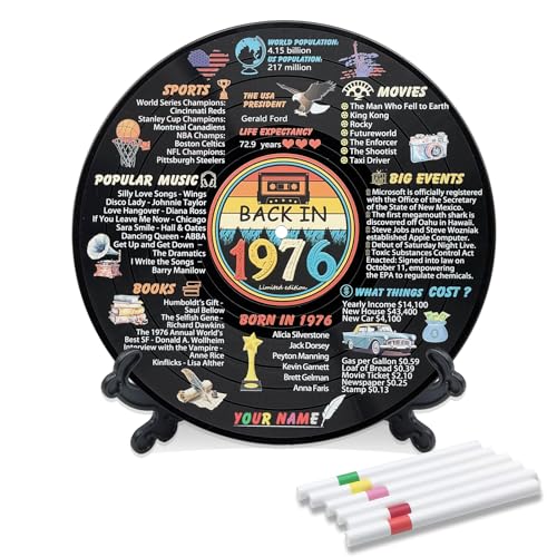 pwvsayjcj Vinyl Record 50th Birthday Decorations Women Men, Back in