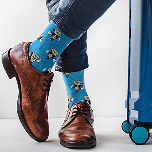 Socktastic Mens Pizza - 2 Pack Of Funny Novelty Socks, Casual Crew Fits Shoe Size 8-13, Pizza, Large US4