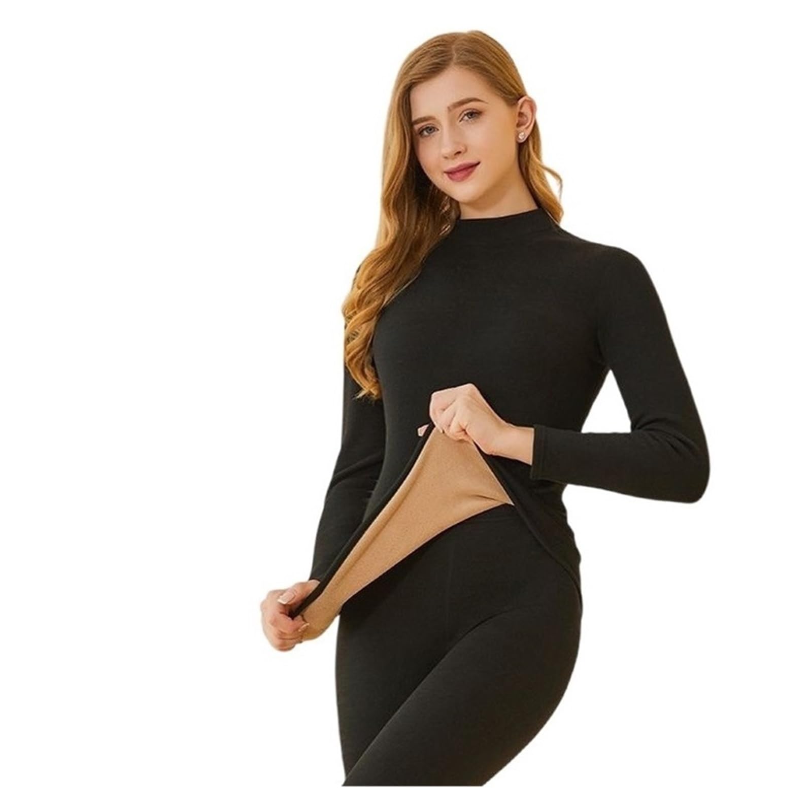 Intimo Termico Donna Intimo Termico Invernale da Donna, Set Intimo Spesso, 2 Pezzi, Mutandine e Canotte(Red,4XL(70-80kg))