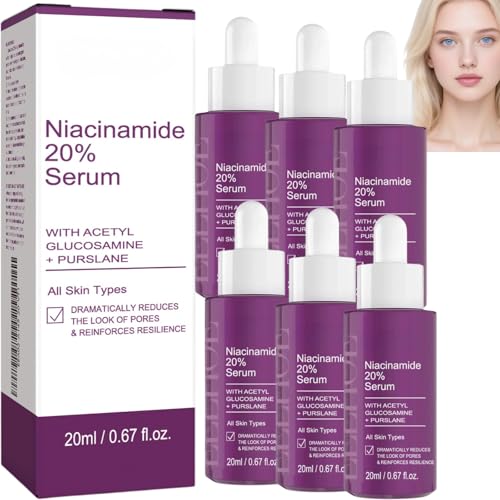 Sérum facial de niacinamida para el cuidado de los poros, niacinamida altamente eficaz con acetilglucosamina y verdolaga, suero regulador de aceite para pieles grasas y mixtas, cuidado suave y