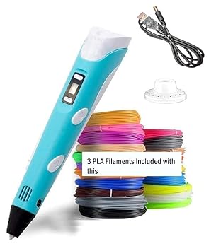NL TRADERS 3D Printing Pen With Free 12 PLA Filaments | Includes 3D Pen, FREE 12 FILAMENTS, 3D Pen Holder, Guide, Power Cable (3d Pen, Multi-Colored)