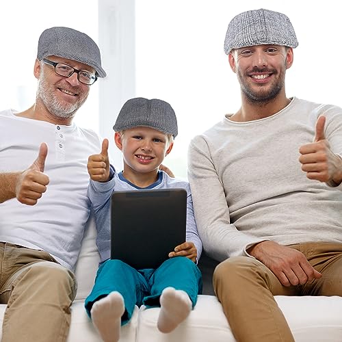 Image of Newcotte Newsboy Cap for Men Classic Herringbone Tweed Flat Cap Irish Beret Hat for Cabbie Driving Hunting