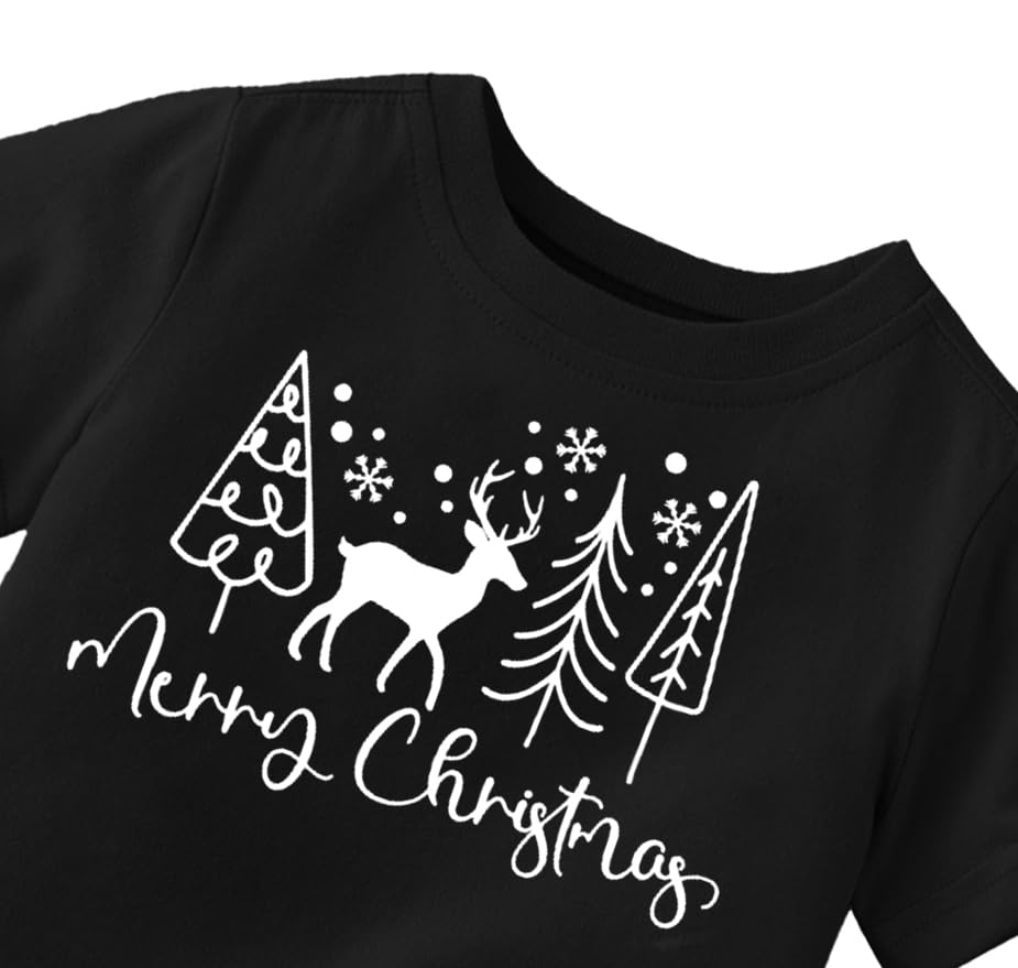 Image of Christmas Shirt for Kids Toddler Boys Girls Rudolph The Red Nose Reindeer T-Shirts Short Sleeve Holiday Tee