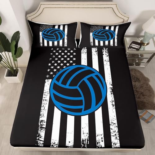 TACOKI Sabanas Bajeras 180x200 EE.UU Sábanas Bajeras Voleibol Ajustable Suave y Cómoda Sabana Bolsillo Profundo 30 cm, para Grueso Colchón, Sabanas Cama 180 d2120