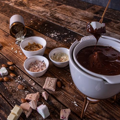 Image of Boska Choco Marie Fondue - Fondue Pot Set Microwave and Dishwasher Safe Ceramic Hot Pot Chocolate Fountain Snack - Wedding Registry Items Small Kitchen Appliances