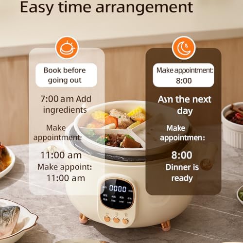 Olla Eléctrica de 4L, Triple Compartimento, Control Digital, 1000W miniatura 8