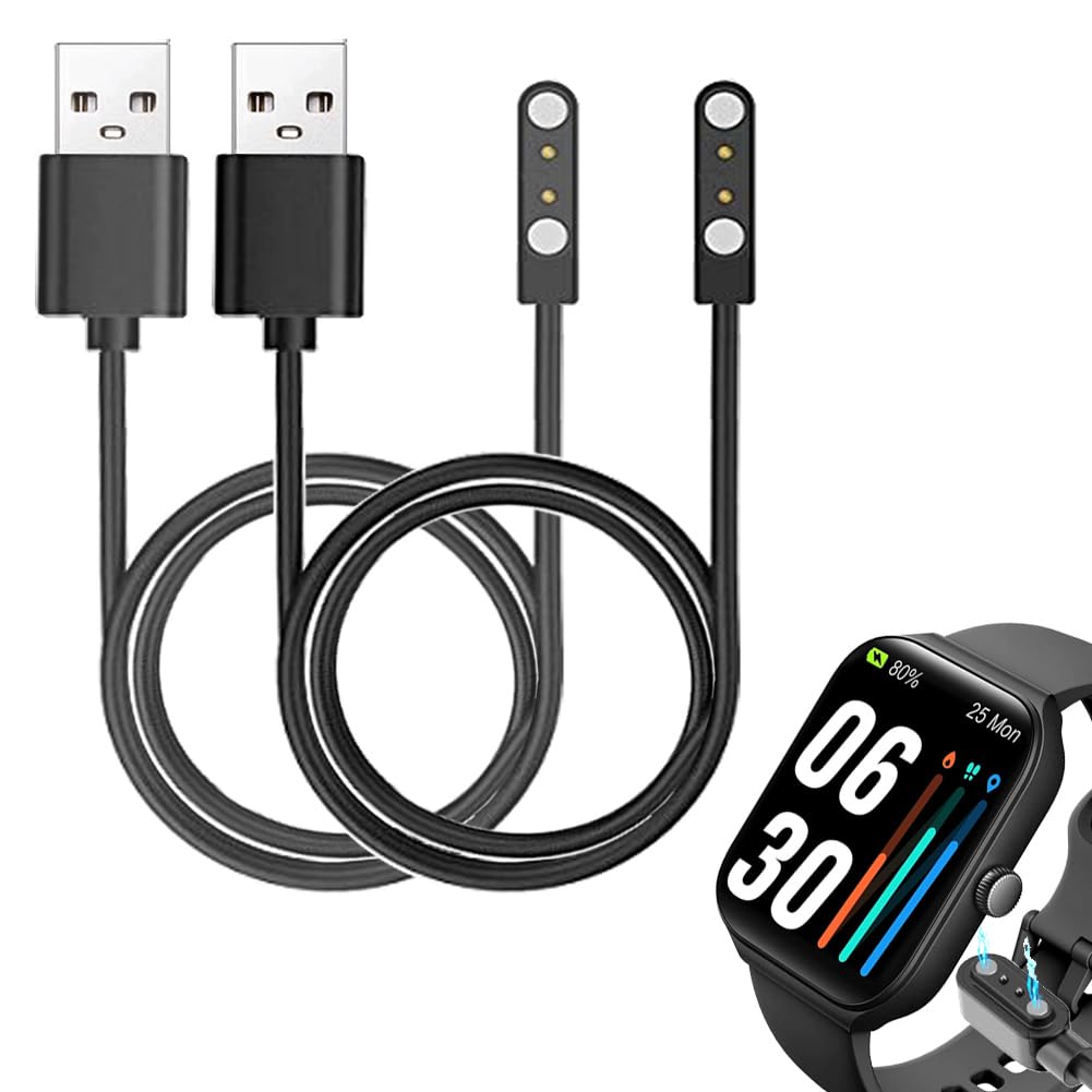 smaate smart watch Cables Compatible with TOOBUR VERYFIT IDW16 1.95 inches and Quican W16B smart watch, 2-Pack