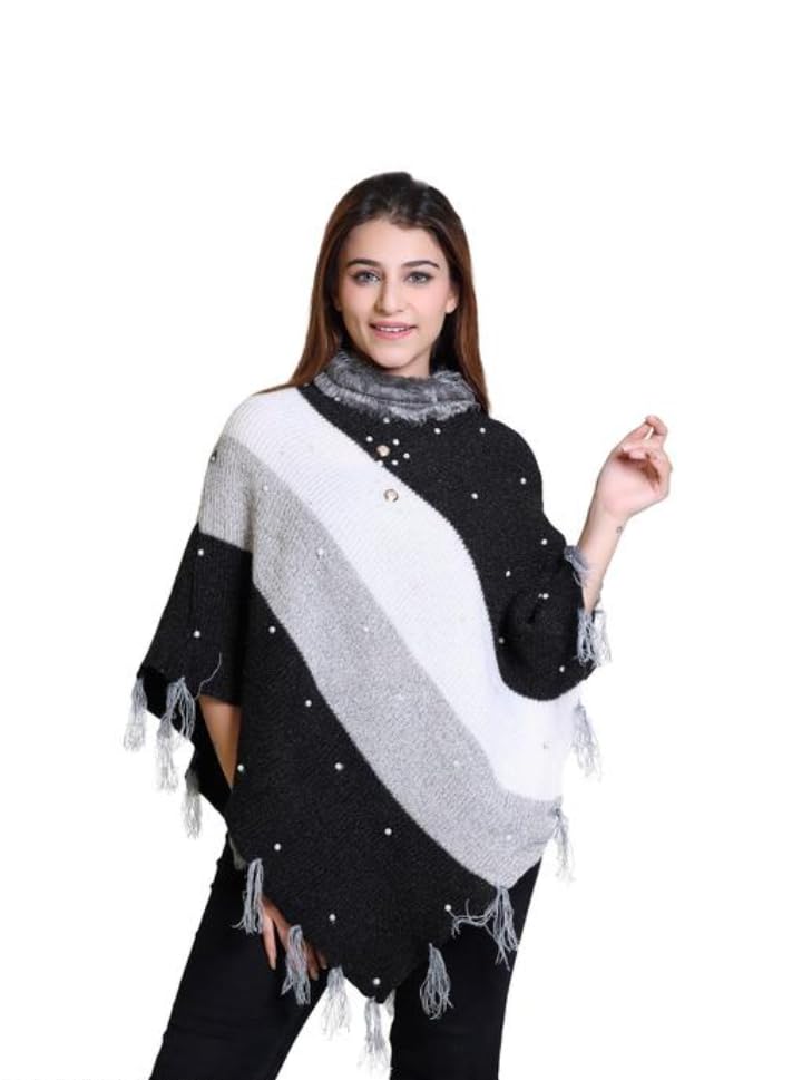 Women's Winter Poncho for Office Wear, Designer Style, Winter Ponchu For Women-image-44