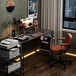 ODK 48 Inches Computer Desk for Home Office, Office Table for Small Spaces, Writing Desk with Headphone Hooks, Black - Image 5