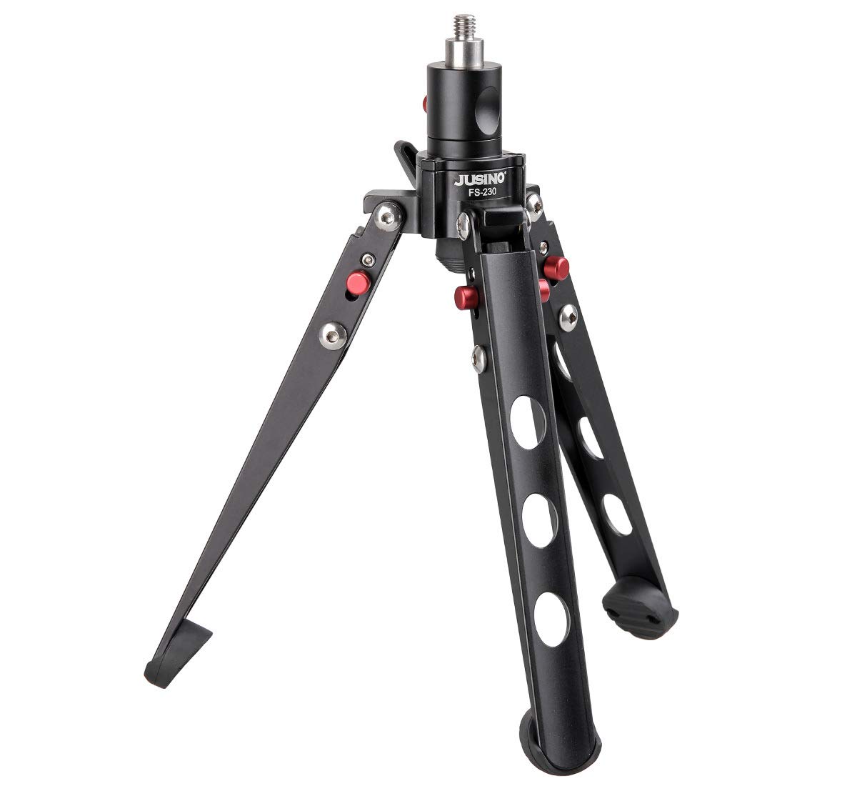 JUSINO Sehr stabile Monopod-Standspinne mit arretierbarem Kugelgelenk Tischstativ-Funktion CNC gefräst eloxiertes Aluminium 18kg Tragfähigkeit