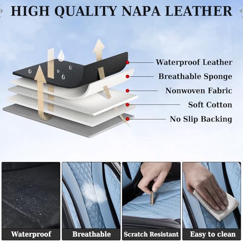 Image of Coverado Car Seat Covers, Rear Car Protectors, Leather Seat Covers, 3-Piece Waterproof Automotive Seat Covers for Back Seats Universal Fit for SUVs & Cars, All-Weather Protection