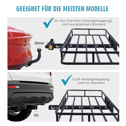 Plutohiker Heckträger für Anhängerkupplung 120x61x15cm,Wildträger Heckträger mit Montagekupplung,Suitable for Tow Hitch (Anhängerkupplung),Einsetzbar in ATV, PKW, SUV.Hoflader