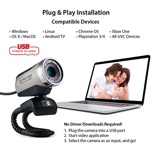 Stopmotion Explosion Usb 2.0 Hd Pro Widescreen Video Full 1080P Webcam With Built In Microphone And Flex Stand For Windows Pc, Laptops And Apple Os X #TOP3