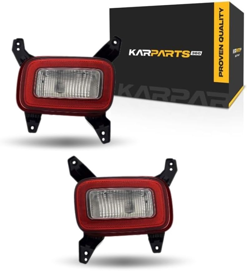 KarParts360 For Hyundai Venue 2020 21 22 23 2024 Back Up Light Driver Side | Red, Clear Lens | PP Plastic Housing | Screw-In | PC Plastic Lens | With Bulbs | Replacement For HY2882109 | 92405-K2100