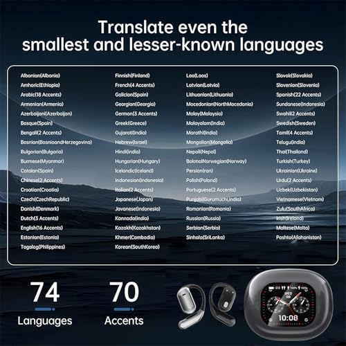Écouteurs de traduction Bluetooth 5.4 finis les blocages de langue - 4
