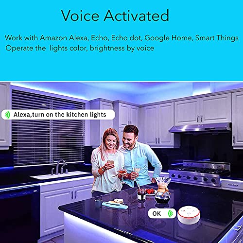 Rgb Under Cabinet Lighting Kit,Smart Led Strip Lights With Alexa,Google,App,Remote Control,Color Changing Led Lights Bar For Cabinets,Counter,Shelf,Bookcase,Desk,Music Sync,12'' Accent Lighting,6Pcs #TOP2