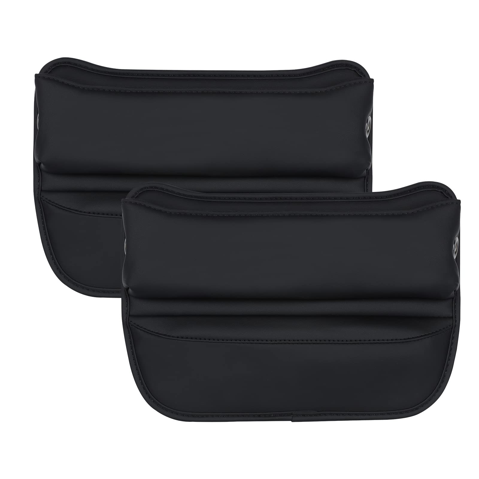 eing Car Seat Gap Filler Leather Car Seat Organizers and Storage Between Seats Premium Car Accessories - 2Pcs/1Pair Front Seats Adjustable Gap Organizers for Phones, Glasses, Keys, Cards (Black)