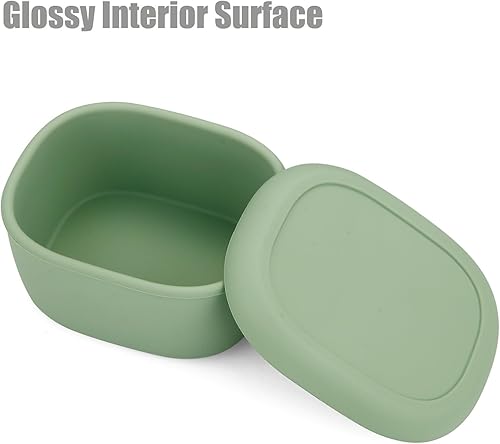 Miniatura 6 de PandaEar Paquete de 3 recipientes de silicona para almacenamiento de alimentos con tapas, juego de cajas Bento reutilizables, sin BPA, a prueba de