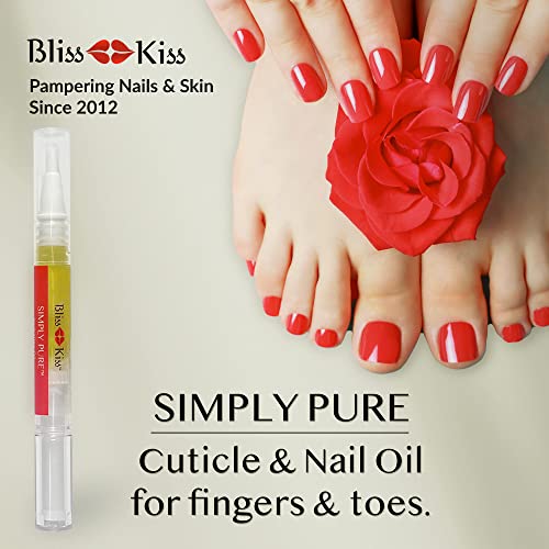 Bliss Kiss | 1 Crisp Fragrance | Nail Oil Cuticle Pen W/Vitamin E & Jojoba⏤Nail Strengthener Nail Growth Treatment For Brittle Peeling Breaking Thin Nails #TOP3