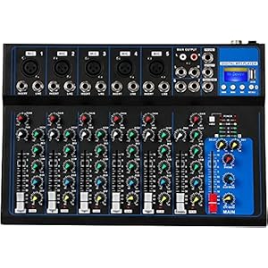 Depusheng HT7 Tragbarer Bluetooth-Audio-Mixer mit USB-DJ-Sound-Mischkonsole MP3-Buchse 48 V Power 7-Kanal-Band…