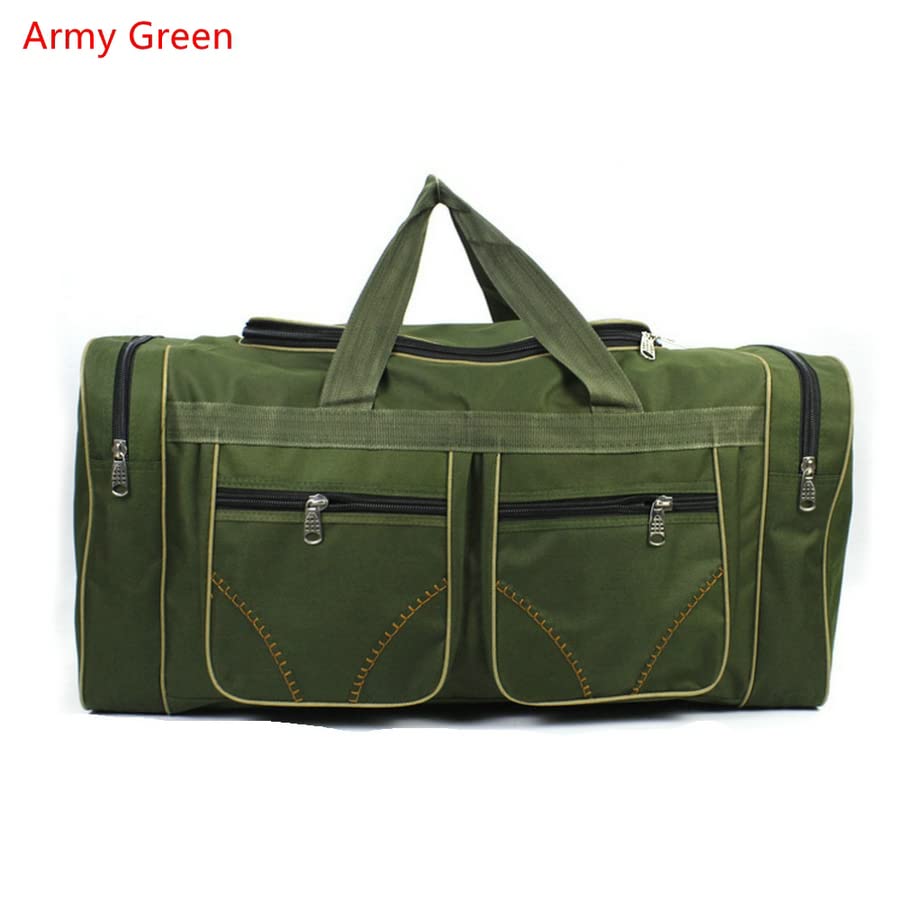 80L Large Capacity Waterproof Luggage Big Travel Bag Men Women Oxford Cloth Travel Duffle Weekend Bags Hand Luggage Bag (Army Green)2