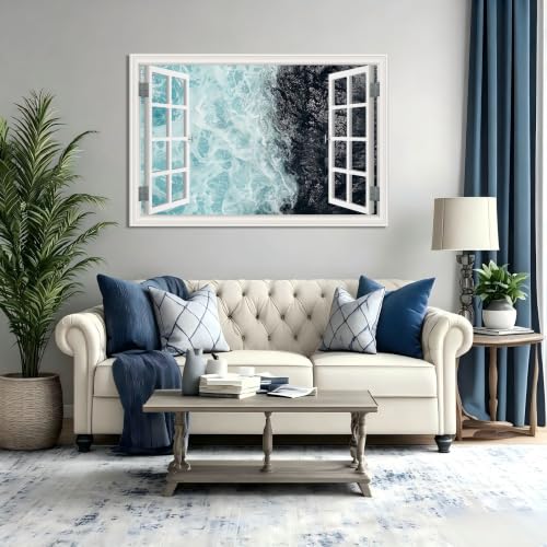 Lienzo efecto ventana con montañas nevadas en formato compacto de 20x30cm 5