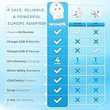 MyTravelPal UK to Europe 20W PD Travel Adapter With USB C | British Safety Standards | Fast Charge UK to European Plug Adapter USB-C | Euro EU Adapter Plug France Spain Portugal Turkey Greece - Image 4