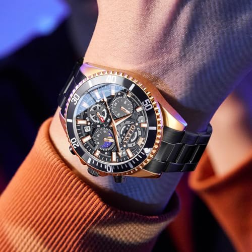 Image of OLEVS Watch for Men Original Branded Premium Mens Analog Quartz Watches Chronograph Stainless Steel 3ATM Waterproof Wrist Watch for Man